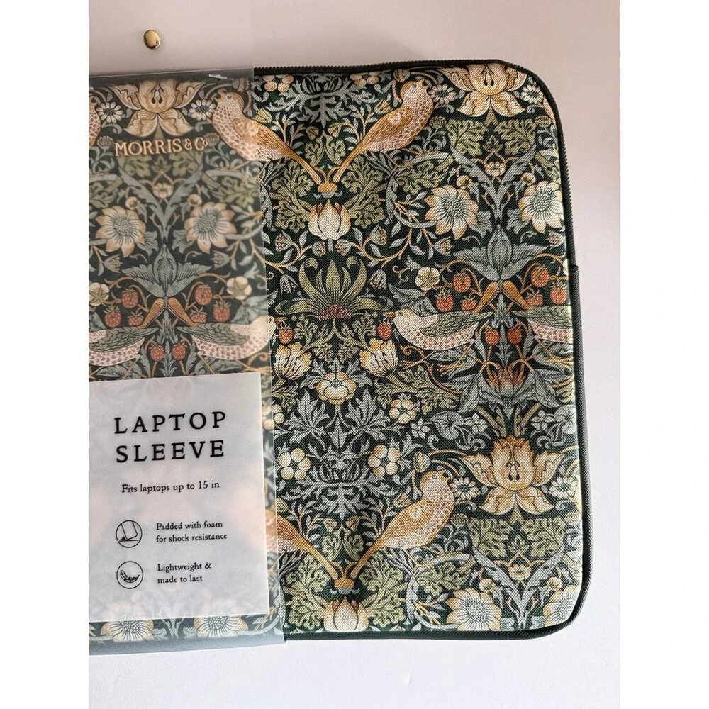 William Morris & Co Strawberry Thief Laptop Sleeve Case Padded Fits Up to 15